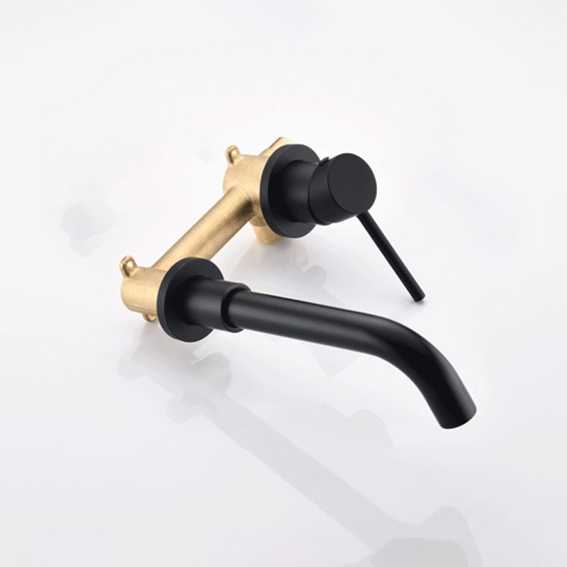 Round Single Handle Bathroom Faucet 2-Hole Wall Mounted Bathroom Faucet with Swivel Head