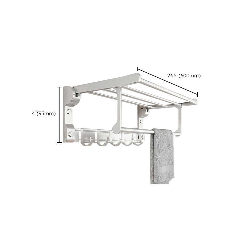 Chrome/Black Classic Bathroom Accessory Set Modern Bath Shelf/Towel Bar & Paper Holder