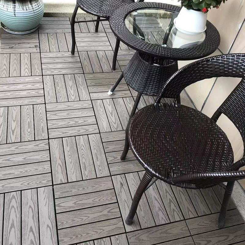 30 cm x 30 cm Square PVC Terrace Tiles Snap Installation Outdoor Floor Tiles