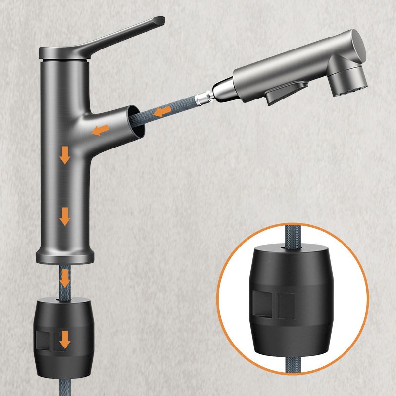 Modern Sink Faucet Uniform Color Metal Sink Bathroom Faucet