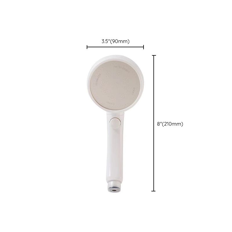 Plastic Handheld Showerhead White Standard Spray Round Wall-mounted Swivel Showerhead