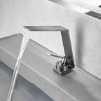 Metal Waterfall Spout Sink Faucet Lever Handles Vessel Sink Faucet