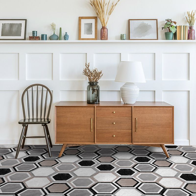 Peel & Stick Vinyl Floor Mat Dark Vinyl Floor with Brick Look