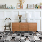 Peel & Stick Vinyl Floor Mat Dark Vinyl Floor with Brick Look
