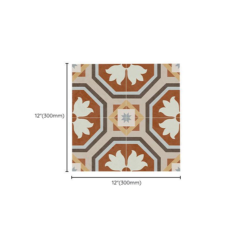 Square Indoor Vinyl Floor Peel and Stick Flower Pattern Waterproof Vinyl Floor