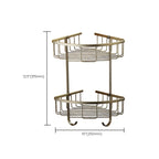 Worn Brass Traditional Bathroom Set with Bath Shelf/Paper Holder & Towel Bar