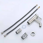 Stainless Steel Bathroom Faucet Chrome Lever Handle Sink Faucet with 1 Hole