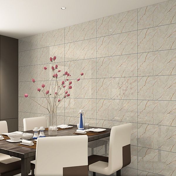 Stain Resistant Peel & Stick Tile Marble Effect Single Tile for Kitchen Backsplash