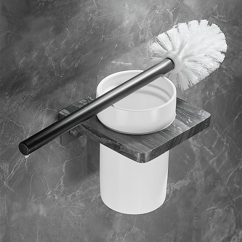 Metal and marble bathroom accessories as a single piece or as a set in black