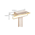 Brushed Brass Bathroom Accessory Set Metal & Marble Bathroom Hardware Set with Bathtub Shelf