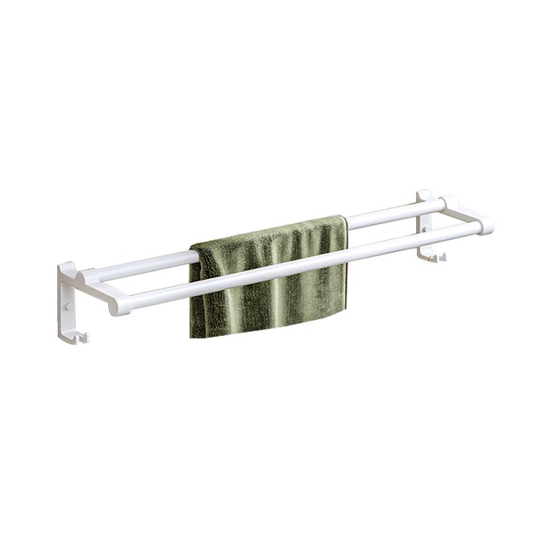 Modern bathroom accessory set in white with bath shelf/towel bar/bath towel hooks