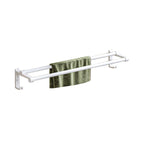 Modern bathroom accessory set in white with bath shelf/towel bar/bath towel hooks
