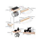 White 7-piece bathroom accessory set wood and metal bath set