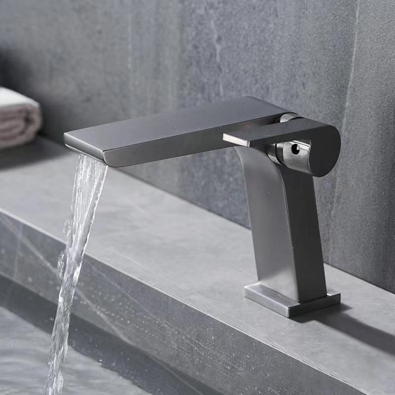 Modern vessel faucet brass lever waterfall spout sink faucet