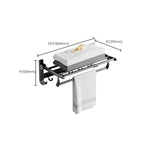 Modern Aluminum Bathroom Accessory Set Matte Black Bathroom Shelf/Towel Holder/Paper Holder
