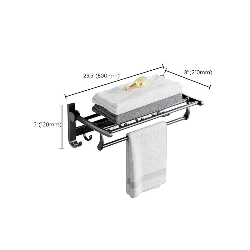 Modern Aluminum Bathroom Accessory Set Matte Black Bathroom Shelf/Towel Holder/Paper Holder