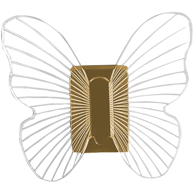 Modern Brass Bathroom Accessory Set Acrylic Butterfly Theme Bathrobe Hooks