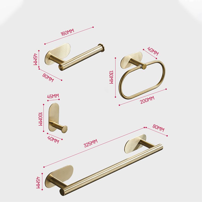 Modern Simple Metal Bathroom Accessories as Individual Piece or in Set in Gold