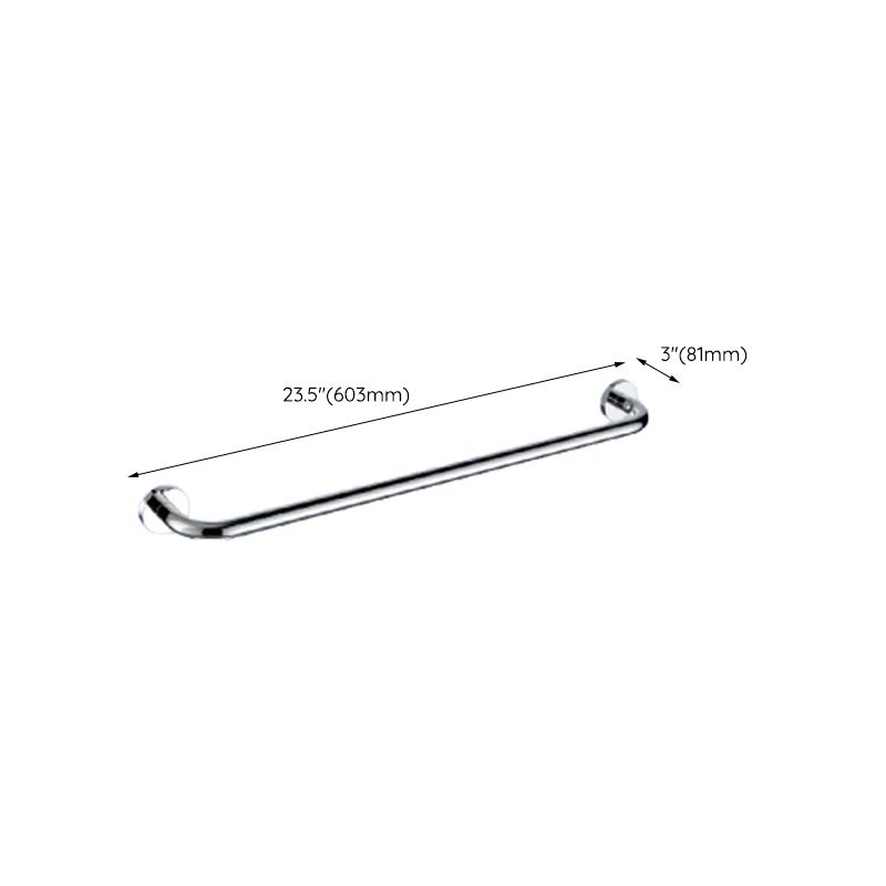 Contemporary bathroom accessory set made of aluminum with towel holder/bath shelf