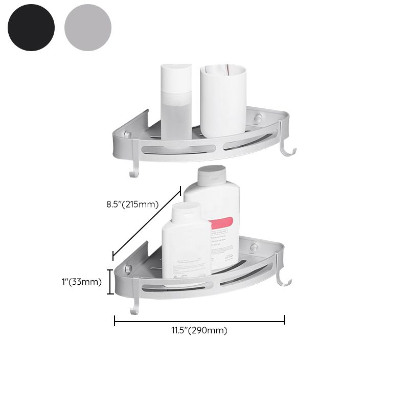 Modern Aluminum Bathroom Accessory Set Black/ Silver Bathroom Shelf