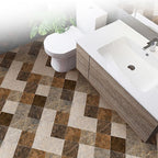 Brown non-slip floor tile 30 cm x 60 cm brick effect single tile PVC