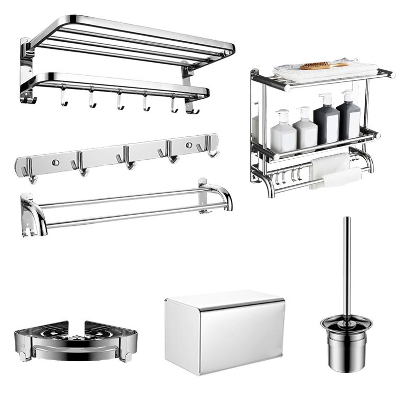 Modern Bathroom Accessory Set Made of Chrome-Plated Stainless Steel with Bathrobe Hook/Towel Bar