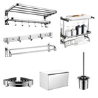 Modern Bathroom Accessory Set Made of Chrome-Plated Stainless Steel with Bathrobe Hook/Towel Bar