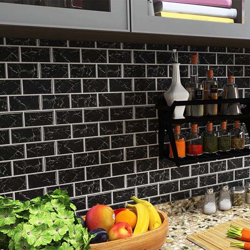 Peel & Stick Subway Tiles Plastic Stain Resistant Peel & Stick Subway Tiles 5-Pack
