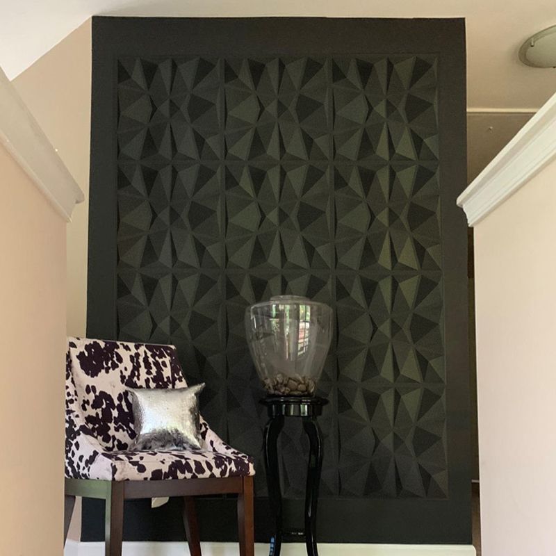 Modern Zinc Back Wall Panel Smooth Upholstered Wall Ceiling in Black and White
