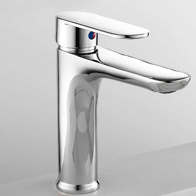 Modern Brass Bathroom Sink Faucet Round Lever Handles Sink Faucet