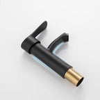 Contemporary Faucet Brass Black Bathroom Lever Handle Single Hole Sink Faucet