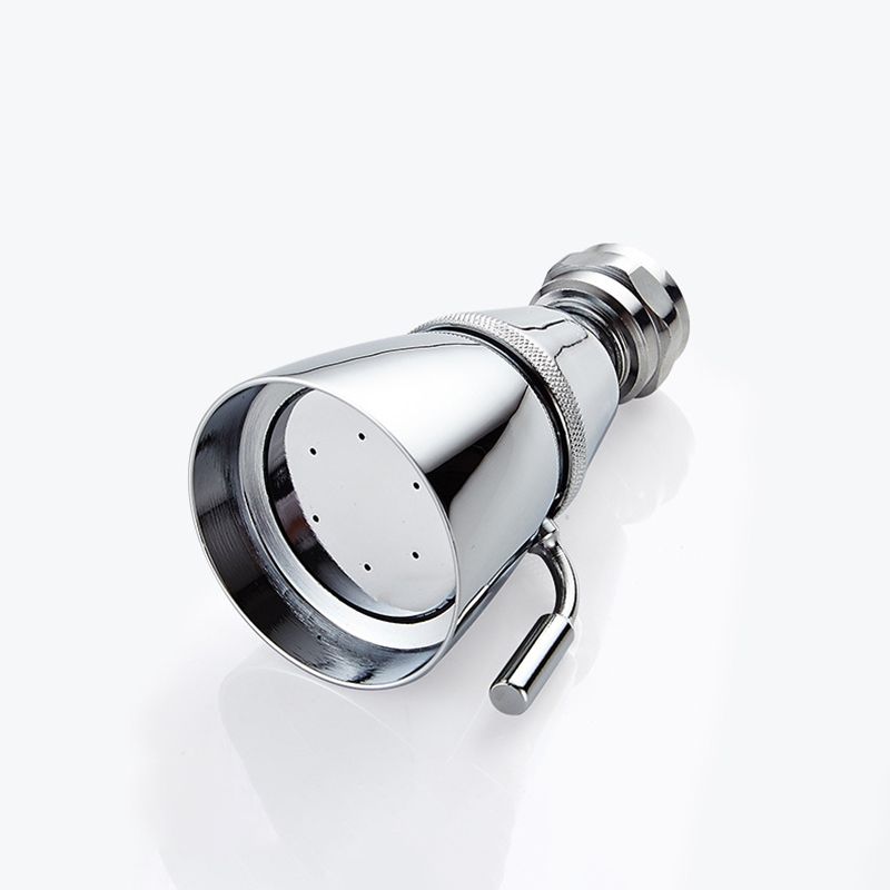 Round shower head made of stainless steel in silver wall-mounted shower head