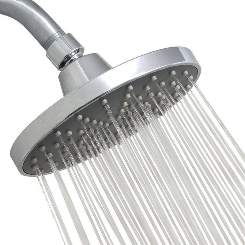 Round Fest Shower Head Silver Single Jet Wall Mounted Shower Head