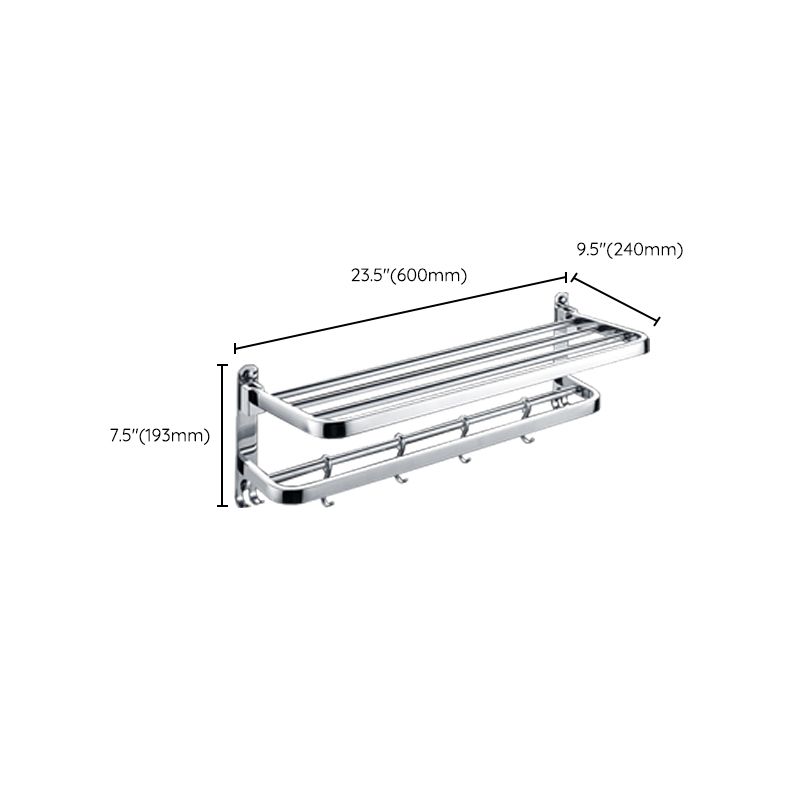 Chrome Modern Bathroom Hardware Set Stainless Steel Towel Hook/Towel Rail & Bathroom Shelf