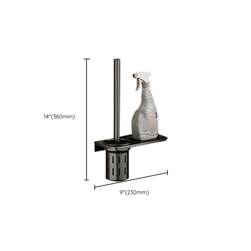 Aluminum modern bathroom accessories set polished gray bathroom shelf/paper holder/robe hook