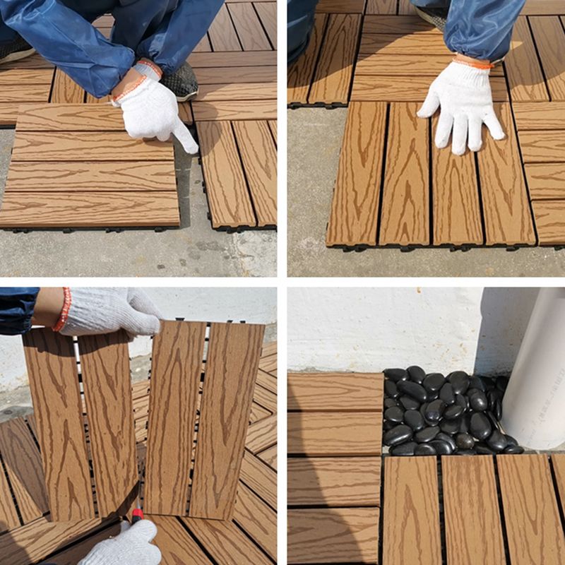Square PVC Deck/Patio Floor Tiles Interlocking Installation Outdoor Patio Tiles