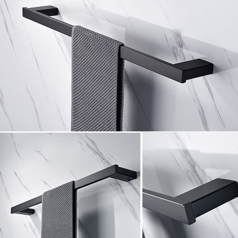 5-piece Modernism Bathroom Accessory Set in Matte Black Stainless Steel