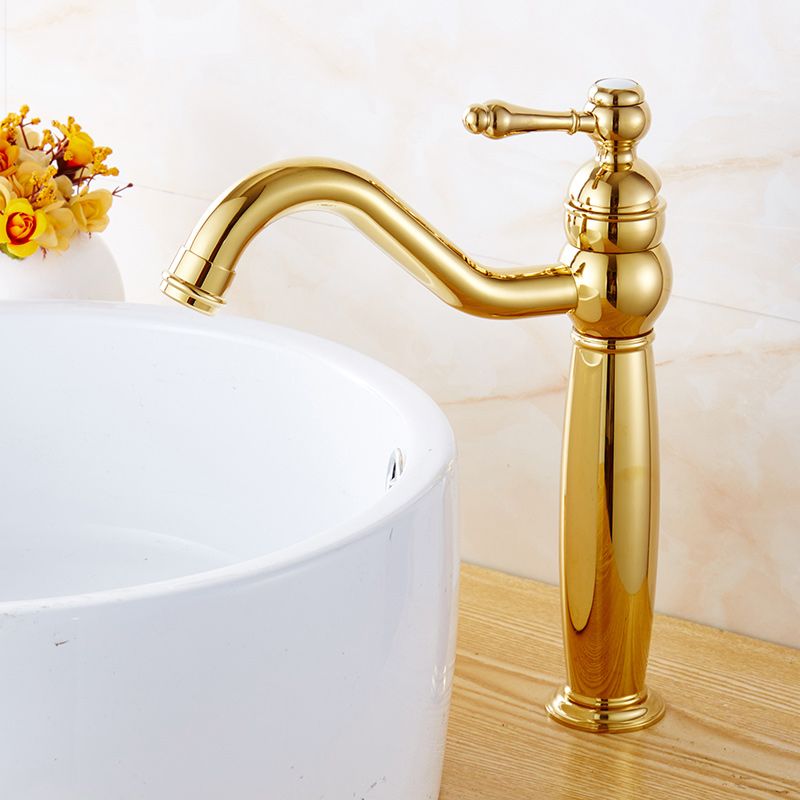 Glam Vessel Faucet Swivel Spout Lever Handle Sink Faucet