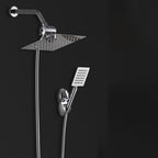 Square Metal Double Shower Heads Modern Shower with Shower Hose