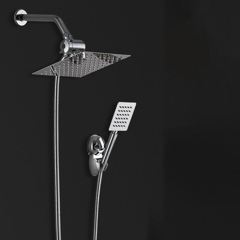 Square Metal Double Shower Heads Modern Shower with Shower Hose