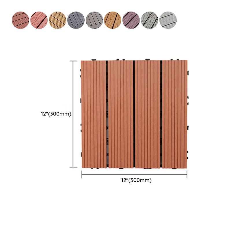 Square PVC Deck/Patio Floor Tiles Interlocking Installation Outdoor Patio Tiles