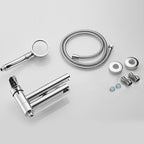 Wall-mounted metal swivel bathtub filler with single lever handle