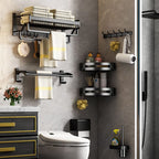 Modern black metal bath hardware set towel bar bathroom hardware set