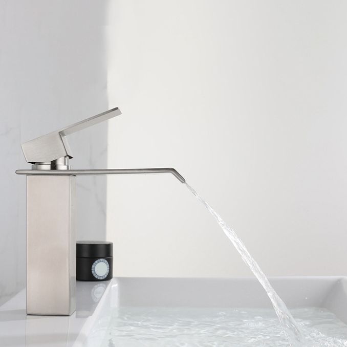 Industrial Faucets Faucet Stainless Steel Lever Handles Waterfall Spout Bathroom Faucet