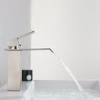 Industrial Faucets Faucet Stainless Steel Lever Handles Waterfall Spout Bathroom Faucet