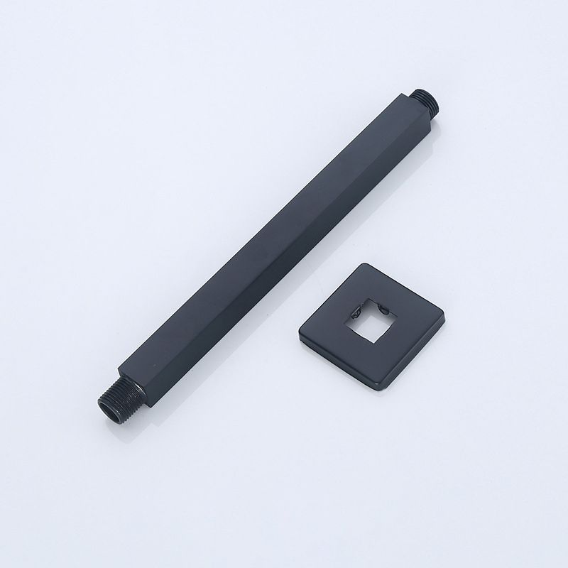 Black Square Fixed Shower Head Modern Style Wall Mounted Shower Head