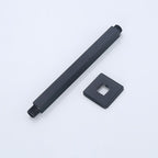 Black Square Fixed Shower Head Modern Style Wall Mounted Shower Head