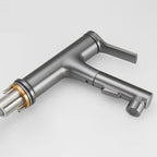 Modern Style Extendable Vessel Faucet Single Handle Low Arc Copper Vessel Faucet