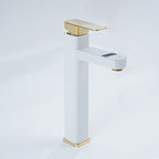 Contemporary sink faucet Digital display Monochrome Low arch basin Bathroom sink