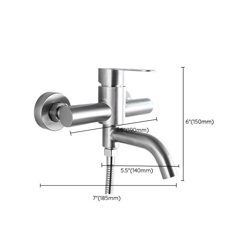 Modern Bathtub Faucet 304 Stainless Steel Swivel Spout Wall-Mounted Bathtub Faucet Cover
